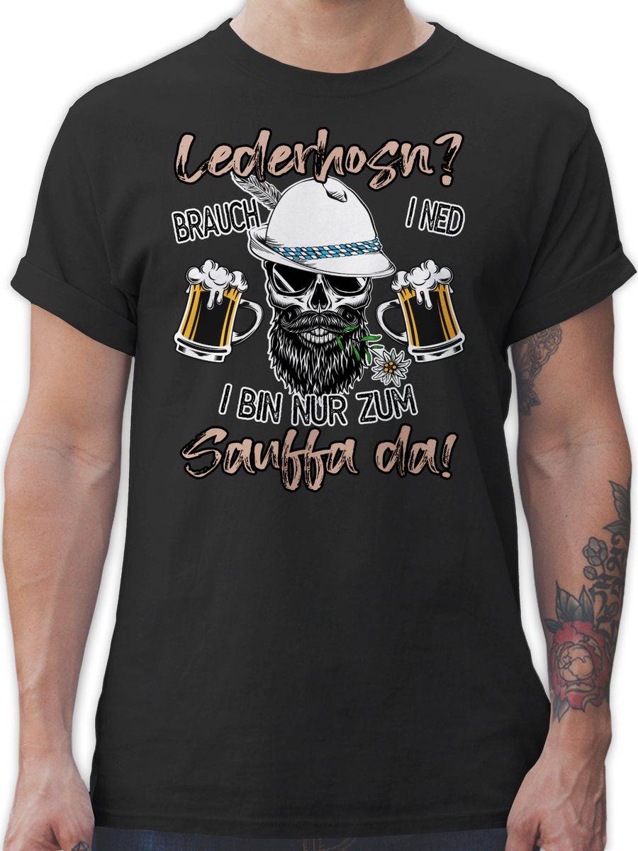 Shirtracer Lederhose Spruch Lausbua Bayrisch Party Trinken Shirts & Mehr Shirtracer