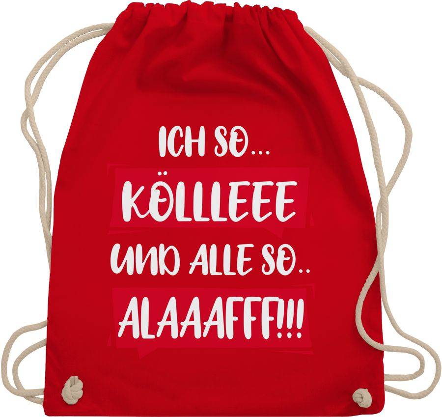 Shirtracer Ich so Kölle Alaff Rot-Weiß: Tshirt Rucksack Shirtracer