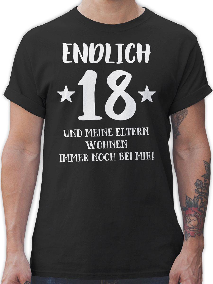 Shirtracer Endlich achtzehn und meine Eltern wohnen immer noch bei mir: T-Shirt Rucksack Shirtracer