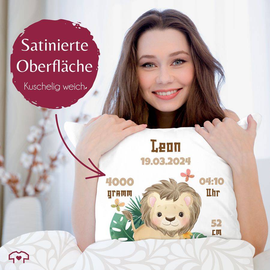 Shirtracer Geburtsgeschenk Löwe Datum Gewicht Uhrzeit Größe Shirts & Mehr Shirtracer Tiefpreis