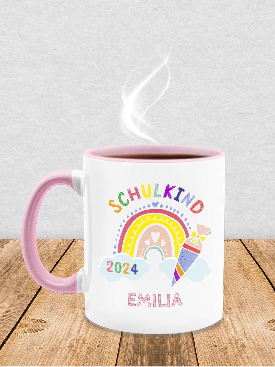 Shirtracer Schulkind 2024 Regenbogen: T-Shirt Rucksack Shirtracer Kostenloser Versand international