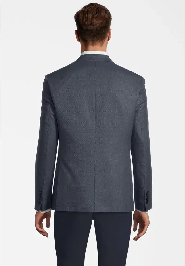 Steffen Klein Sakko Fil a Fil Slim Fit in Marine Tägliche Deals